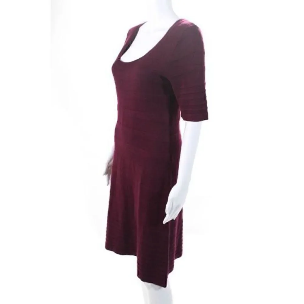 Calvin Klein Women’s Size Medium A Line Dress Purple Scoop Neck Half Sleeve